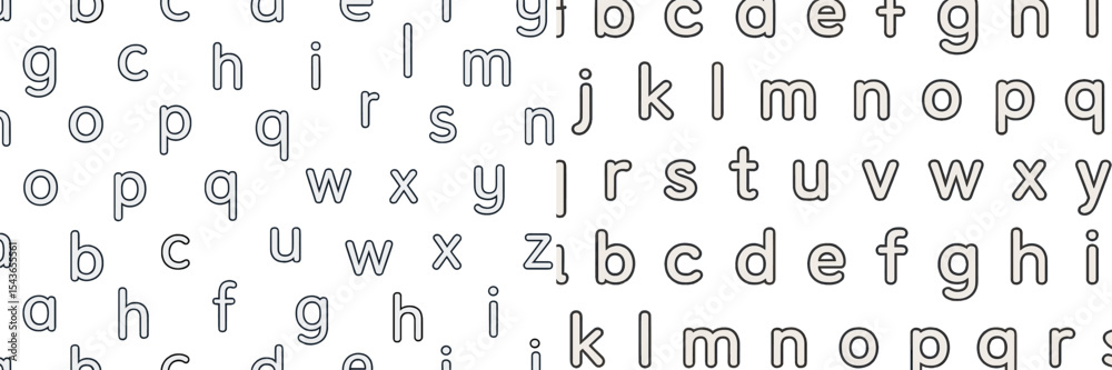 Poster Uppercase and lowercase letters arranged in playful patterns for educational use in early childhood settings