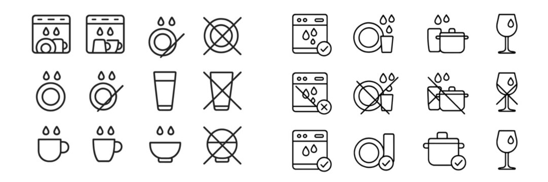 Instructions for washing and drying dishes in a minimalist kitchen setting