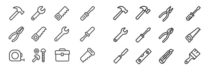 Fototapeta premium Collection of various hand tools illustrated on a clean background for DIY enthusiasts and professionals