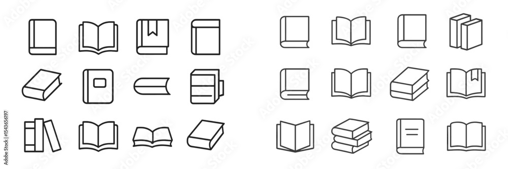 Poster collection of various book outlines and reading materials designed for educational and creative proj