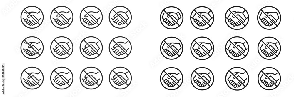 Poster handshake icons arranged in a modern pattern for business collaboration and networking themes