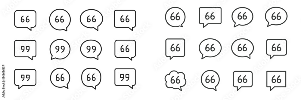 Aufkleber Different speech bubbles displaying numbers in various styles and arrangements, emphasizing communication and expression