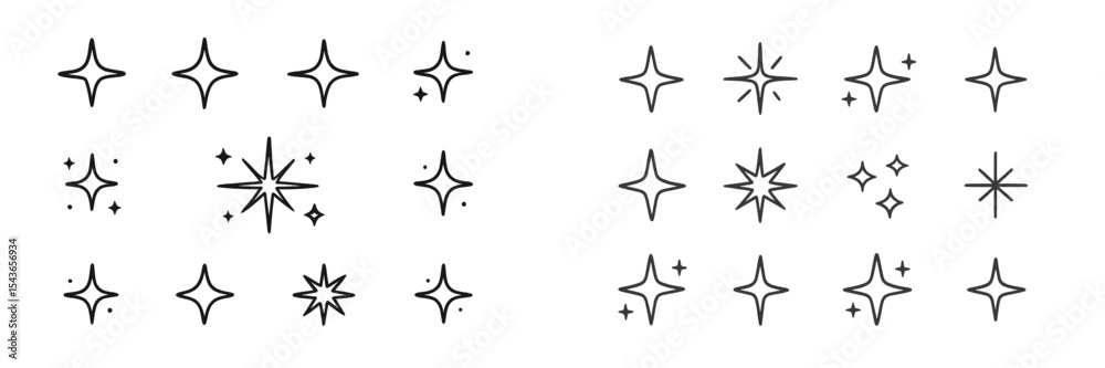 Poster decorative star illustrations used for design elements in various creative projects for a modern aes