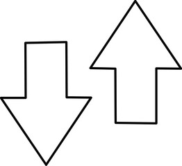 up and down arrow black stroke icon on white background