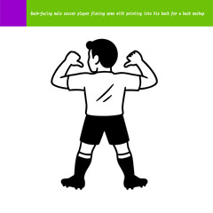Soccer Player Celebrating with Thumbs Down Gesture Vector