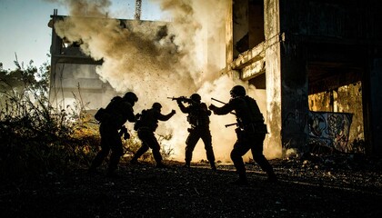 ビルを攻める兵隊