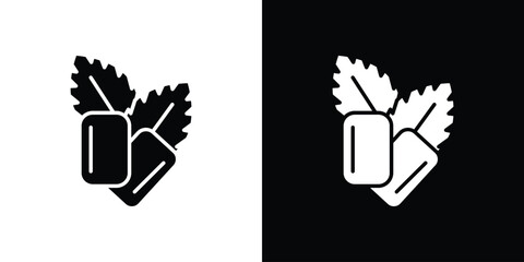 Mint gum icon collection. line stroke icon. EPS 10