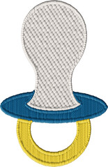 Pacifier Embroidery Patch - Baby Shower and Nursery Decor PNG