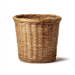 Round wicker waste basket