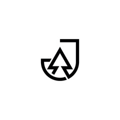 Creative J Letter Arrow Logo. Growth, Success and Innovation Icon.