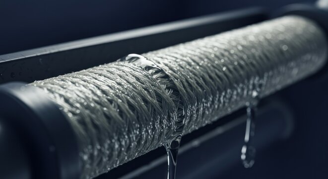 Metallic industrial cylinder close up