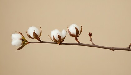 Cotton flowers on cotton cloth
