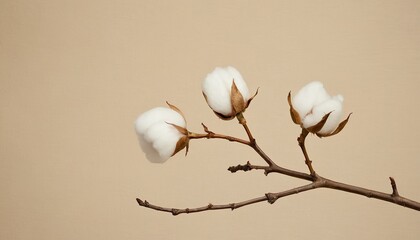 Cotton flowers on cotton cloth
