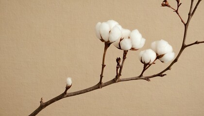 Cotton flowers on cotton cloth
