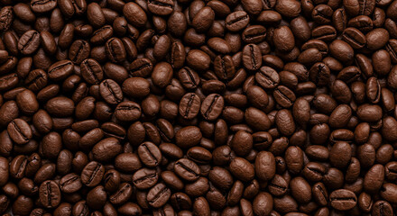 Obraz premium Roasted Coffee Beans Background, Generative AI