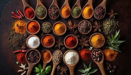 Background seasoning cooking food ingredient space dry powder indian spice herb copy