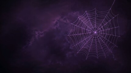 Dark Purple Night Sky Background with a Large Detailed Spiderweb image