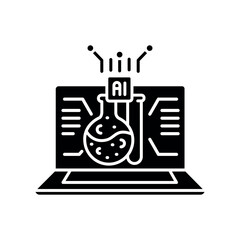 virtual laboratories STEM disciplines black flat icon for digital and print projects.