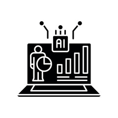 analysis student progress black flat icon for digital and print projects.