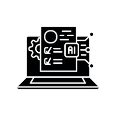 Automation administrative processes educational institutions black flat icon for digital and print projects.