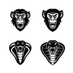 mascot logo animal head bundle