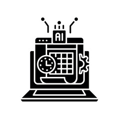optimization class schedules black flat icon for digital and print projects.