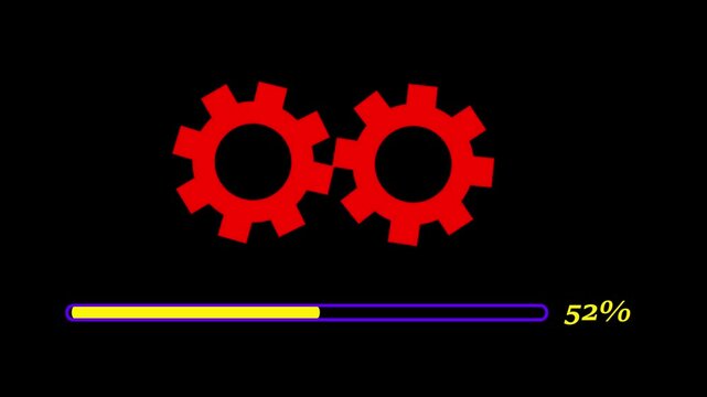 Rotating Gear Loading Icon Animation &ndash; Maintenance or Repair Indicator Symbol for Waiting or Processing States

