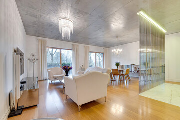 modern luxury dining room interior, 3d render