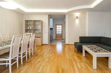 modern luxury dining room interior, 3d render