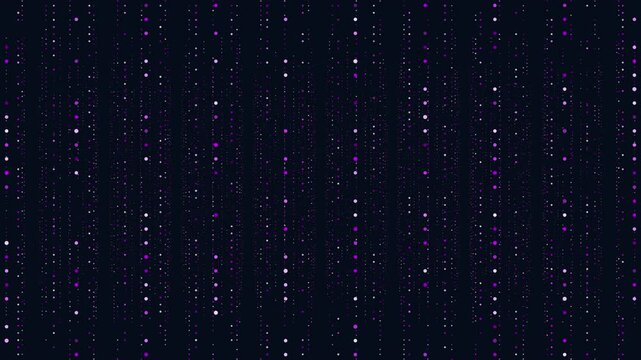A tileable design featuring small purple dots overlaid on a dark backdrop in a grid arrangement, creating a cohesive and uniform pattern with overlapping elements