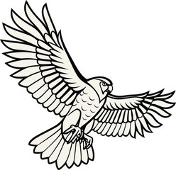 Fototapeta premium Majestic Falcon in Flight Design Logo Branding Asset
