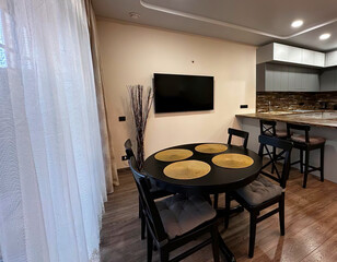 modern luxury dining room interior, 3d render