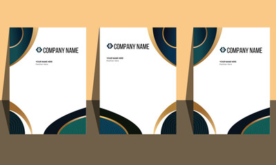 Modern Luxury Letterhead Template with Clean Layout and Unique Shape Design