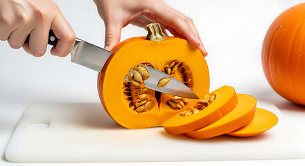Cutting and Slicing a Fresh Pumpkin A Step-by-Step Guide to Pumpkin Preparation