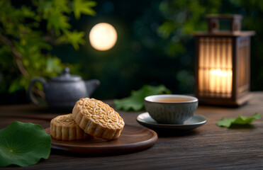 Close up of Mooncakes during the Reunion Festival