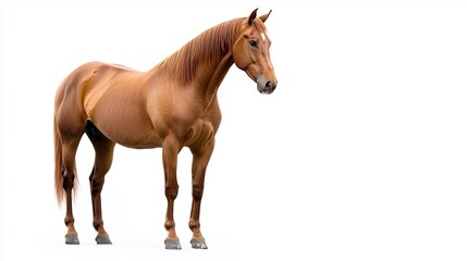 Naklejka premium A horse standing and turning its head slightly