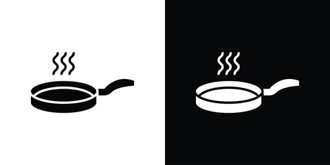 Pan frying icon collection. line stroke icon. EPS 10