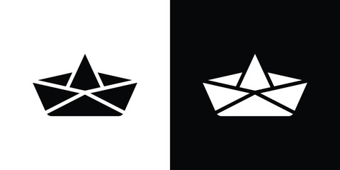 Paper boat icon collection. line stroke icon. EPS 10