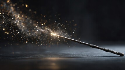 Magic wand with sparkling light effect.