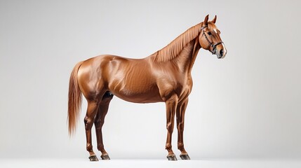 Obraz premium Horse standing on white background