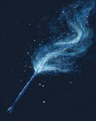 Magical wand with shimmering starry effect.