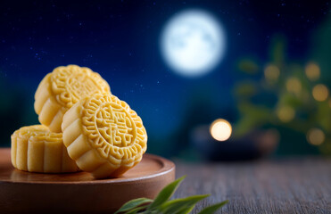 Close up of Mooncakes during the Reunion Festival