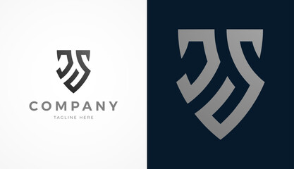 Obraz premium Initial Letter JS Logo Design, Stylish letter JS with two color, usable for brand and company logos, vector illustration