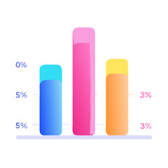 Bar graph with three columns Material SVG Icon