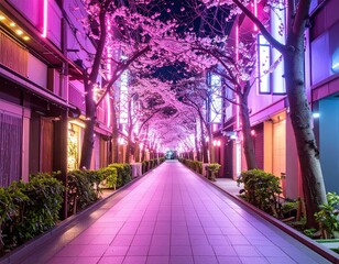 Cherry blossom festival night walk tokyo photography urban street view light and color