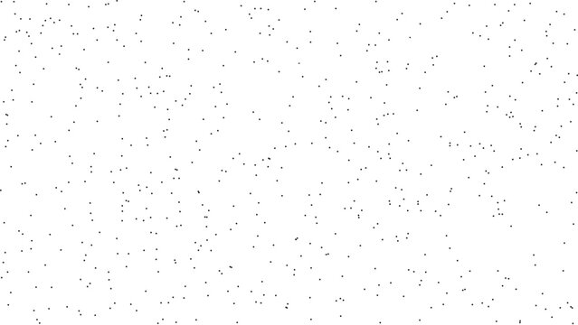 High density ornamental pattern created with small identical black and white circles randomly scattered across a clean layout perfect for minimal modern designs and backgrounds