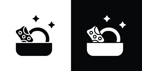 Plate washing icon collection. line stroke icon. EPS 10