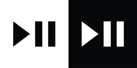 Play pause icon collection. line stroke icon. EPS 10