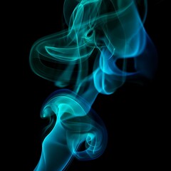 Obraz premium Abstract turquoise smoke swirls