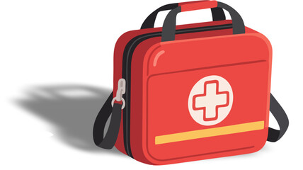 Minimalist Vector Illustration of First Aid Kit for Camping and Hiking
